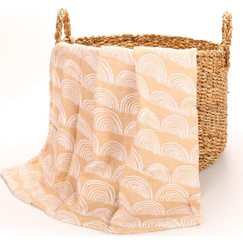 Happy Flute 2018 New Print 1pcs Muslin Bamboofiber Baby Swaddle Newborn Blanket Baby Infant Wrap