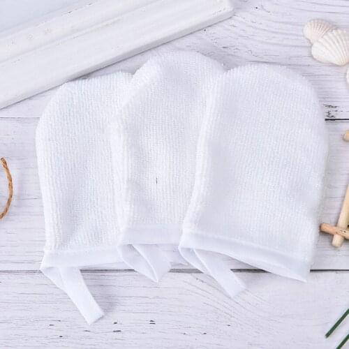 1PC White Reusable Microfiber FaceCloth Face Towel Makeup Remover Cleansing Glove Tool 12cm x 8.5cm