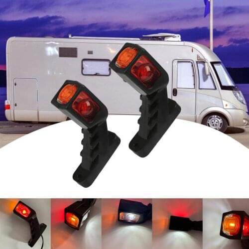 2PCS Trailer LED Side Marker Lighting Contour Outline Marker Truck Light Van LED Lights For Trailer 12-24V Truck Van Pickup RV