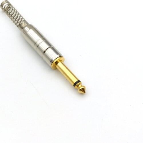 20PCS copper 6.35mm (1/4 Inch) Mono Plug with Spring soldering connector
