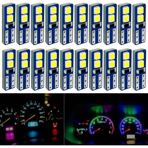 20Pcs New T5 W3W W1.2W 70 73 74 Super Bright LED Bulbs Auto Dashboard Gauge Lamp Car Warning Indicator Instrument Cluster Lights