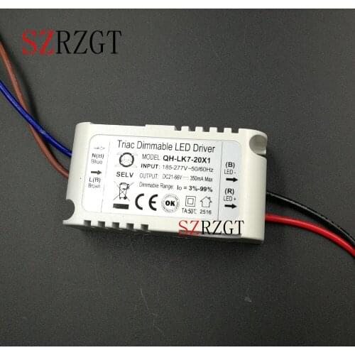 20W AC185-277V Dimmable LED Driver 7-20x1W 300mA DC21-66V Constant Current 10pcs
