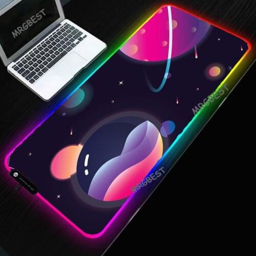 2021 New Arrival Anime Stars Printed Mouse Pads RGB LED and Non-slip Waterproof Rubber Laptop PC Desk Pads for Gamer