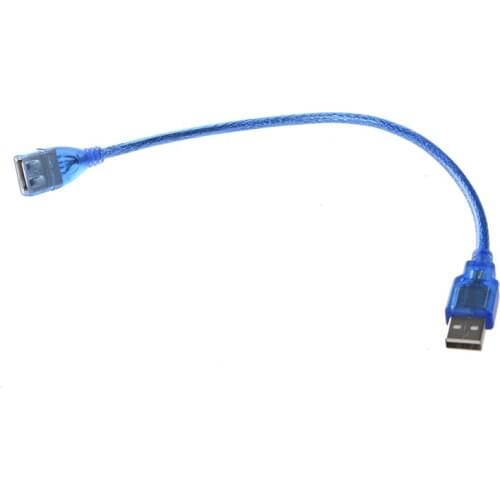 30cm Blue USB 2.0 Type A Female to Male AF-AM Extension Cable Cord