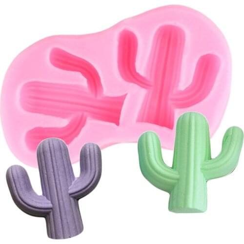 3D Plant Cactus Silicone Mold DIY Party Cupcake Topper Candy Chocolate Fondant Molds Cake Decorating Tools Clay Resin Moulds