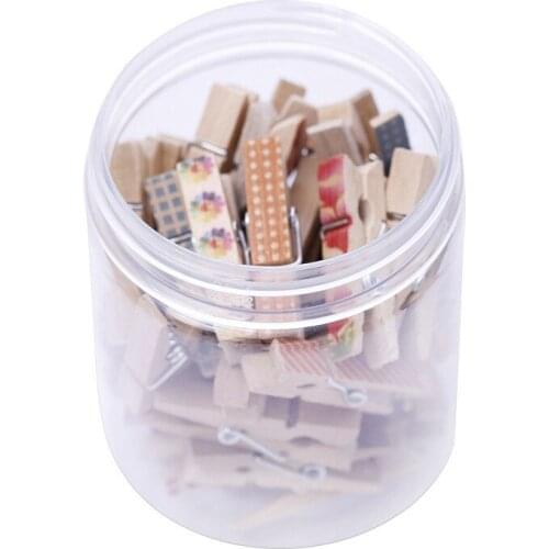 40PCS Wooden Clothes Pegs Mixed Color 3.5CM Photo Paper Peg Pin Clothespin Clips School Office Decoration Garment Clips Pegs