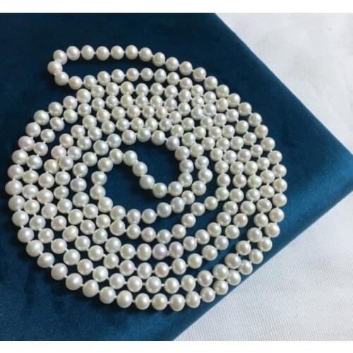 8mm white real pearl 80cm 125cm 160cm 200cm 30'' 50'' 63'' 78'' necklace Freshwater PEARL Women Jewelry