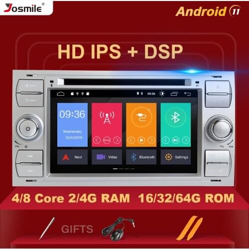 2 din Car Radio Android 10 GPS DVD For Ford Focus 2 Ford Fiesta Mondeo 4 C-Max S-Max Fusion Transit Kuga Multimedia Navigation