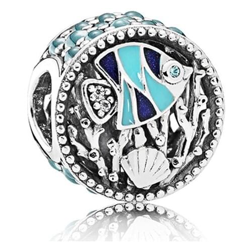 100% 925 Sterling Silver Ocean Life Charm Fits Pandora Bracelet Metal Beads for Jewelry Making Women Gift Bijoux