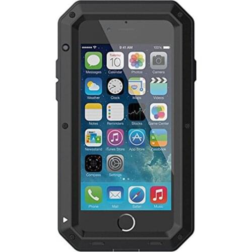 For iphone XR case Shockproof Waterproof Metal Aluminum with front Tempered glass Behind the silicone For iphone 7 8 case