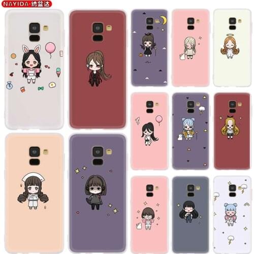 Phone Case For Samsung A8 A6 Plus 2018 2017 2016 A10 A30 A40 A50 A71 A70 A80 A90 A9 A7 A5 Star Cartoon anime girl