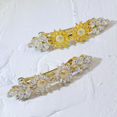 CINDY XIANG Luxury Cubic Zirconia Hairpins For Women Butterfly Flowers Barrettes Hair Clips Jewelry For Wedding Party Headwear