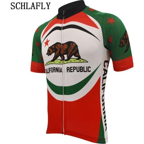 California republic cycling jerseys summer short sleeve retro bike wear jersey road jersey cycling clothing schlafly cycling top