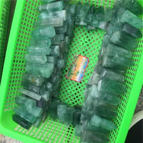 2.2LB Wholesale natural green fluorite crystal point healing quartz wand for decor