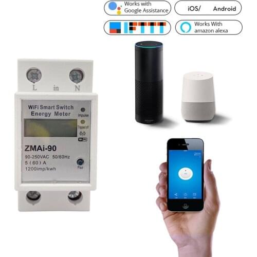WiFi Smart Power Meter Switch Power Consumption Energy Monitoring Meter 110V 220V Din Rail Smart Life/Tuya App Remote Control