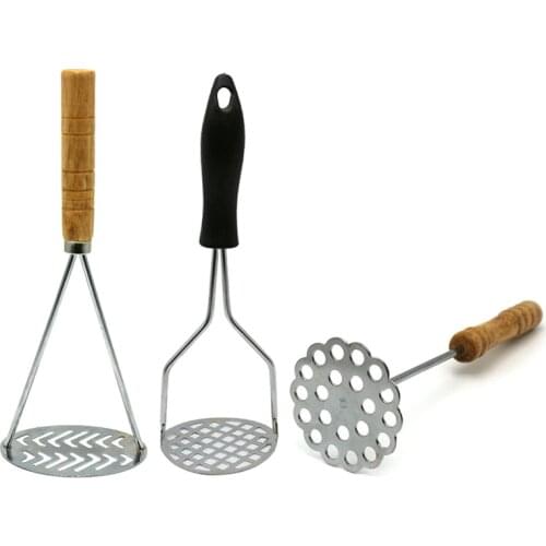 Stainless Steel Potato Masher With Broad Mashing Plate Mashed Potatoes Fruit Vegetable Press Crusher kitchen accessories Tools