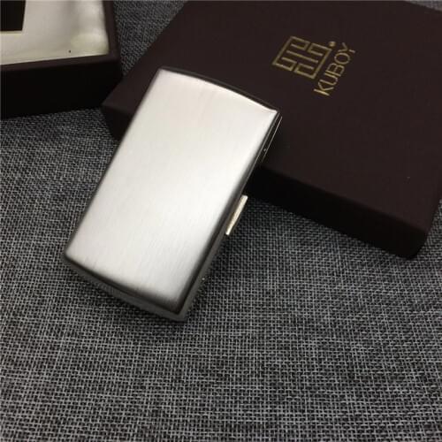 Japan style KC7-01 stainless steel wire drawing processing male portable small cigarette case cigarette 12 cigarette storage box