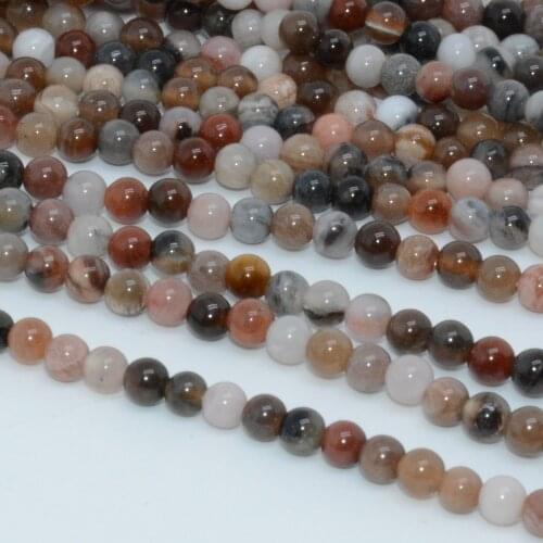 Natural Petrified Wood Stone Loose Round Beads 3mm