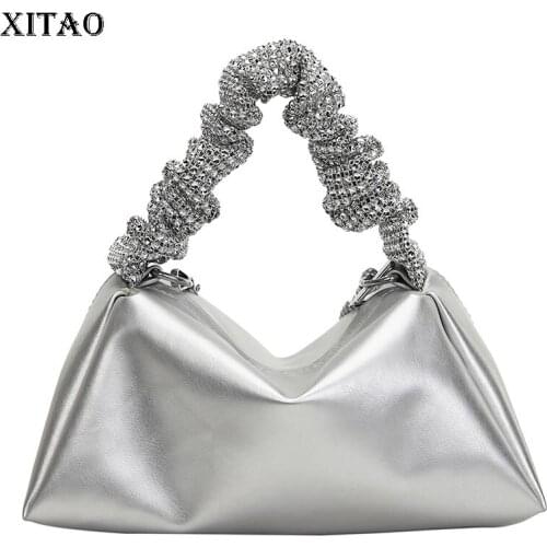 XITAO Fashion New Women Shoulder Bags Fold Diamonds Handbags Splicing 2021 Simplicity Atmosphere All-match Women Bag WMD2580