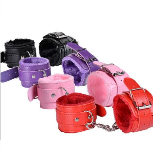 Fashion PU Leather Wrist Handcuffs Ankle Shackles Adjustable Restraint Sex Cuff Belt New