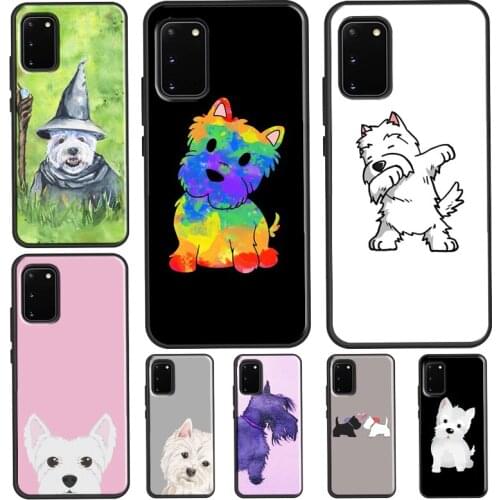 Cartoon Westie Dog For Samsung Note 20 Ultra Note 10 Plus Case For Galaxy S21 S8 S9 S10 Plus S20 FE Coque