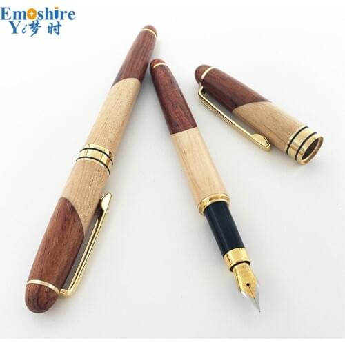 Wholesale&Retail Top Quality Cadeau De Stylo Wood Fountain Pens Environmental Protection Stationery Writing Supplies P089
