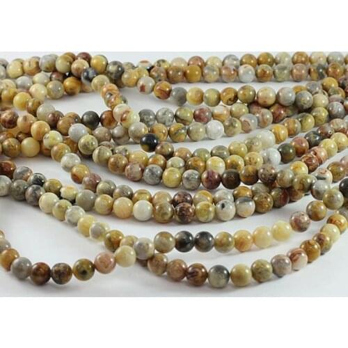 Wholesale Cream Agat e Beads,Crazy stone Bead 6mm, 8mm,10mm Smooth Round Beads,Natural Stone Beads for handmade jewelry 1string