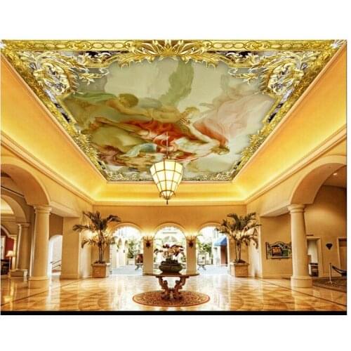 Custom ceiling wallpaper 3d zenith mural HD European character painting oil painting zenith fresco room wallpaper