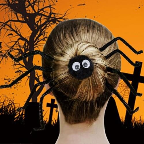 Hair Scrunchie Creative Spider Shape Hair Scrunchie Hair Tie Scrunchie Hairpieces Bands Eye-catching Plastic Hair Band for Party