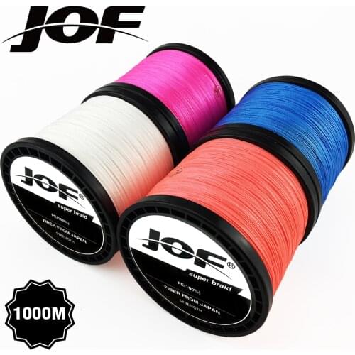 JOF 8 Strands 1000M 500M 300M PE Braided Fishing Line tresse peche Saltwater Fishing Weave Superior Extreme Super Strong