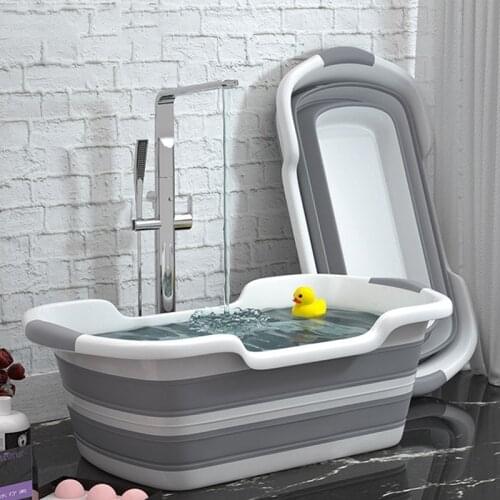 Folding Baby Shower Bathtub Portable Silicone Pet Dog Bath Tubs Accessories Collapsible Laundry Storage Basket WY72911