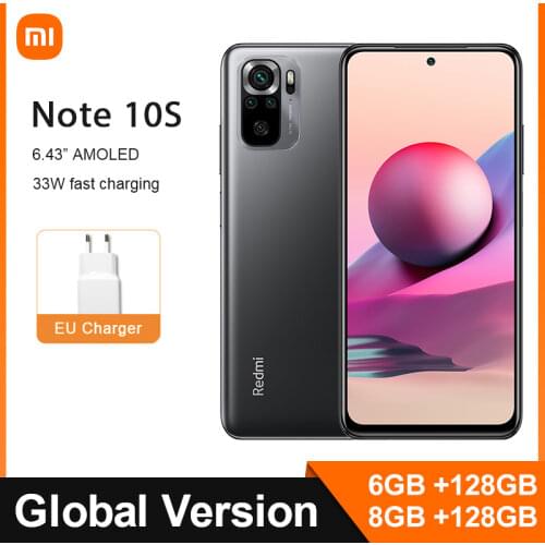 Global Version Xiaomi Redmi Note 10S 6GB 64GB/128GB Smartphone 10 S 64MP Quad Camera Helio G95 AMOLED DotDisplay 33W 5000mAh