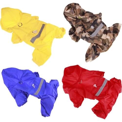 Pet Dog Raincoat for Middle Large Dog Reflective Hooded Rain Coat Waterproof Breathable Mesh Dog Clothes Rainwear Outdoor Jacket