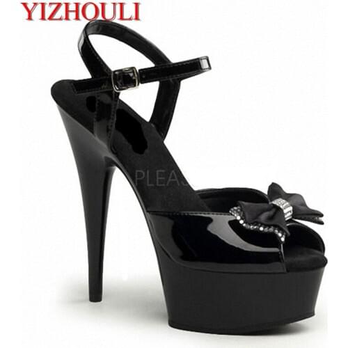 15 cm high heels thin hollow out clubbing and fish mouth shoes high-heeled shoes waterproof euramerican star small yards