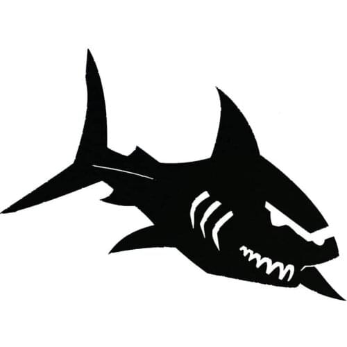 Creative Concept Ideas Shark Menacing Look CCI Decal Vinyl Sticker|Cars Trucks Vans Walls Laptop|Black |5.5 x 4.0 in|CCI2105
