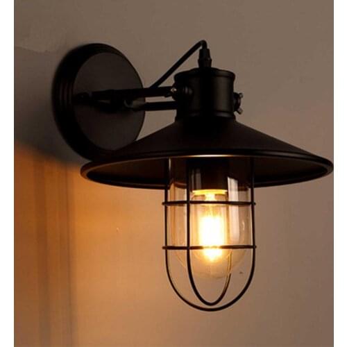 Retro Vintage Wall Light Industrial Wall Lamp Shade Fixture Iron Loft Cafe Bar Adjustable Sconce Lights Wandlamp Decoration LED