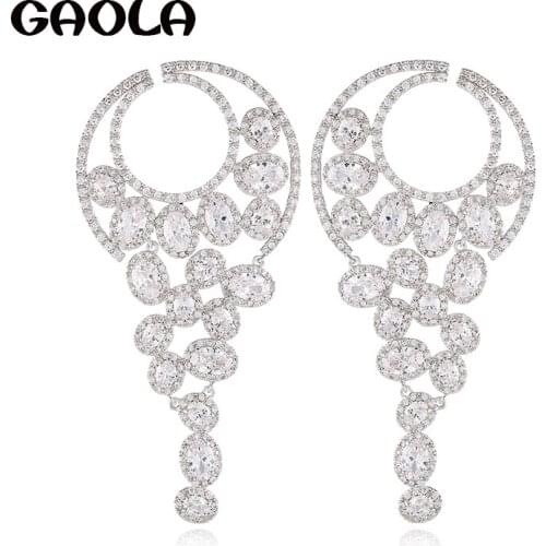 GAOLA New Design Cubic Zirconia Stone Fashion Geometric Earrings Women Fashion Gift GLE9262