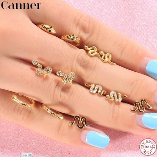 CANNER 925 Sterling Silver Punk Snake Stud Earrings Personality Earings For Women Vintage Animal Brincos Female Jewelry Gifts
