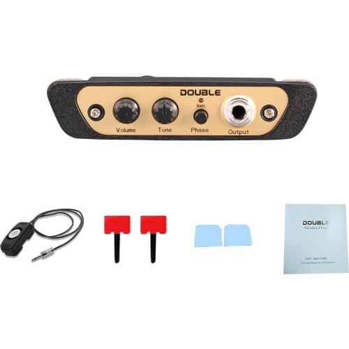 Electric Guitar Pickup DOUBLE CJ01L Cajon Box Drum Preamp Pickup Musical Instrument Pickup with Mic 1/4 Inch Jack Guitar Parts
