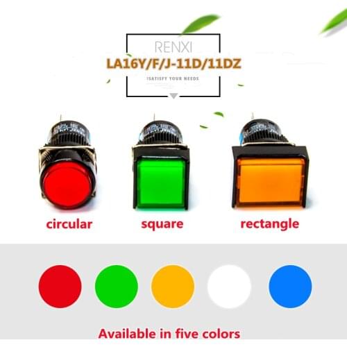 1pcs La16 Light Button Switch 16mm, with Light 6v12v24v2v, Round Button Start Power Supply Self-locking Self Reset