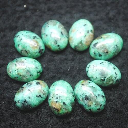 10PCS Nature African Turquoise Beads Stone Cabochons Oval Shape 10X14MM 13X18MM DIY Jewelry