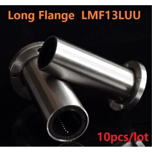 10pcs/lot LMF13LUU 13mm 13*23*61mm long round Flange linear ball bearings bushing 3D printer parts CNC router 13x23x61mm
