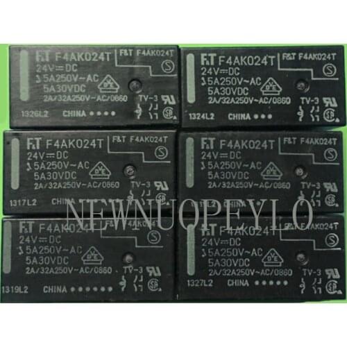 10pcs FTR-F4AK024T 24VDC relay F4AK024T two groups of normally open 6-pin 5A original