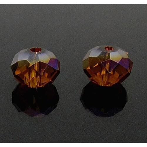 100PCS 8MM Austria Crystal Bead Rondelle Loose Faceted Glass Beads Spacers Beads for Bracelet Jewelry Making