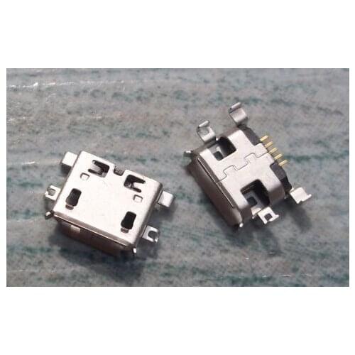 50pcs Micro USB Jack USB connector with edge for Tablet PC Mobile Phone