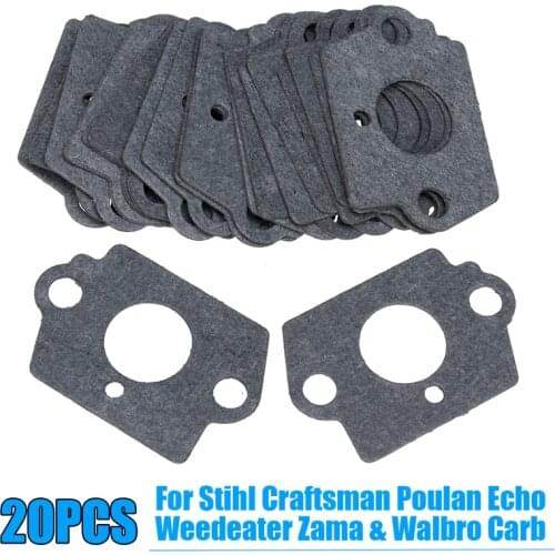 20Pcs Gray Carburetor Rebuild Gaskets Set For Stihl Craftsman Poulan Zama Walbro Carb Carburetor Repairing Accessory