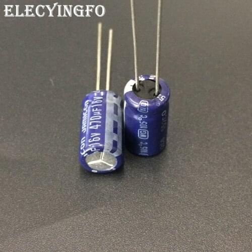 5pcs/100pcs 470uF 16V470uf JAMICON WG Series 8x15mm Low ESR Long Life 16V470uF Aluminum Electrolytic Capacitor