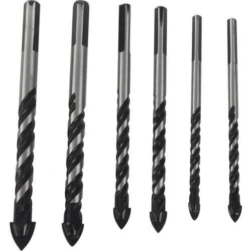 6PCS Ceramic Tile Drill Bits,Masonry Drill Bits Set for Glass, Brick, Concrete, Wood Tungsten Carbide Tip for Wall Mirror and Ce