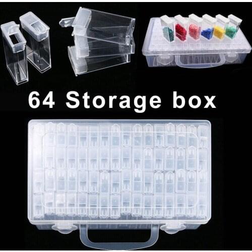 64 Gird Diamond Painting Box Storage Accessories Bead Container Rhinestone Diamond Embroidery Stone Storage Box Home supplies