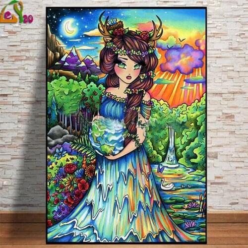 Diamond Embroidery "Cute Princess“ Mosaic Full Square Diamond Painting Cartoon Girl Cross Stitch Needlework Decor For Home Gift